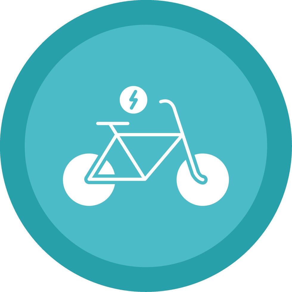 Electric Bicycle Glyph Multi Circle Icon vector