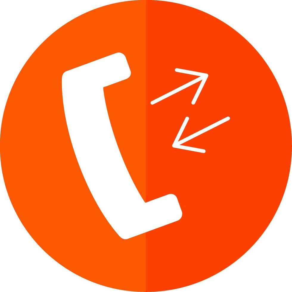 Phone Receiver Glyph Red Circle Icon vector