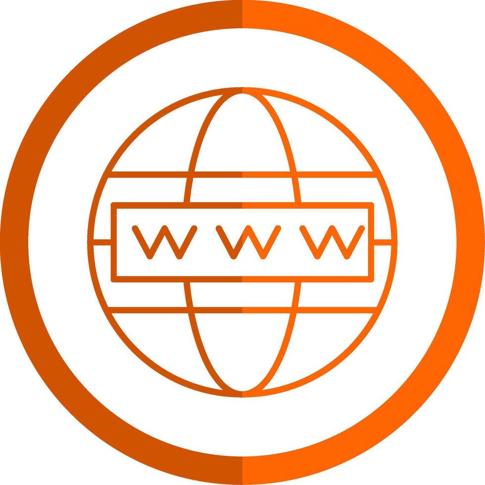 Worldwide Line Orange Circle Icon vector