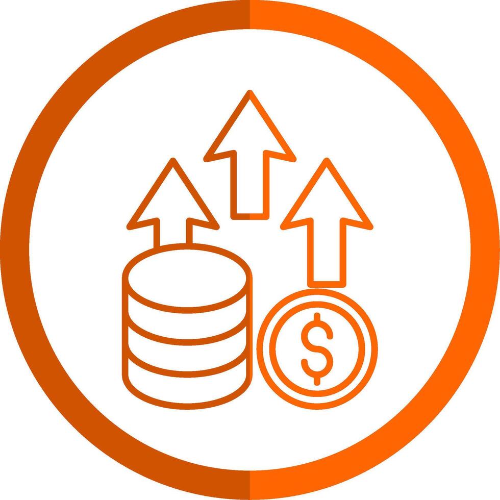Money profit Line Orange Circle Icon 42952149 Vector Art at Vecteezy
