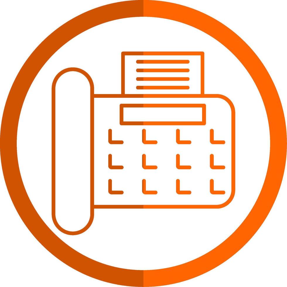 Fax Line Orange Circle Icon vector