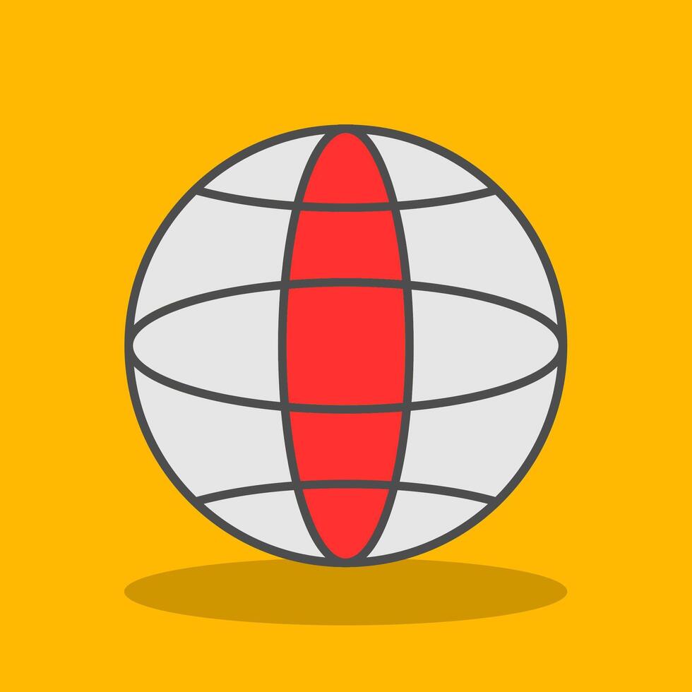Global Filled Shadow Icon vector