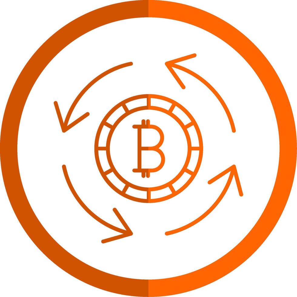 Circular Economy Line Orange Circle Icon vector