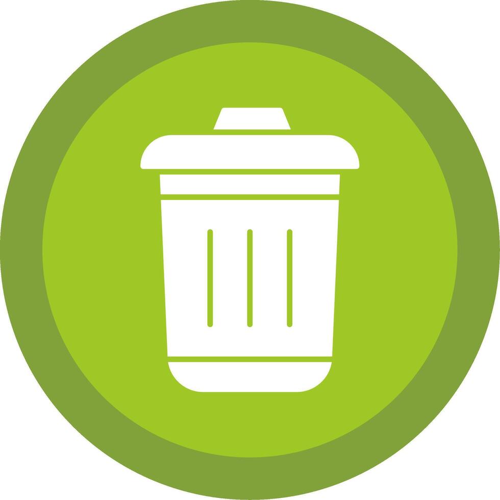 Dustbin Glyph Multi Circle Icon vector
