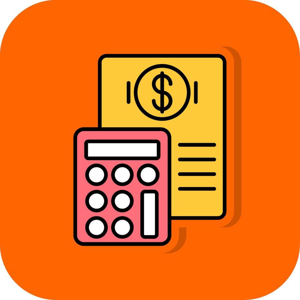 Budget Filled Orange background Icon vector