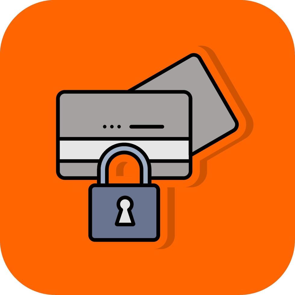 Lock Filled Orange background Icon vector