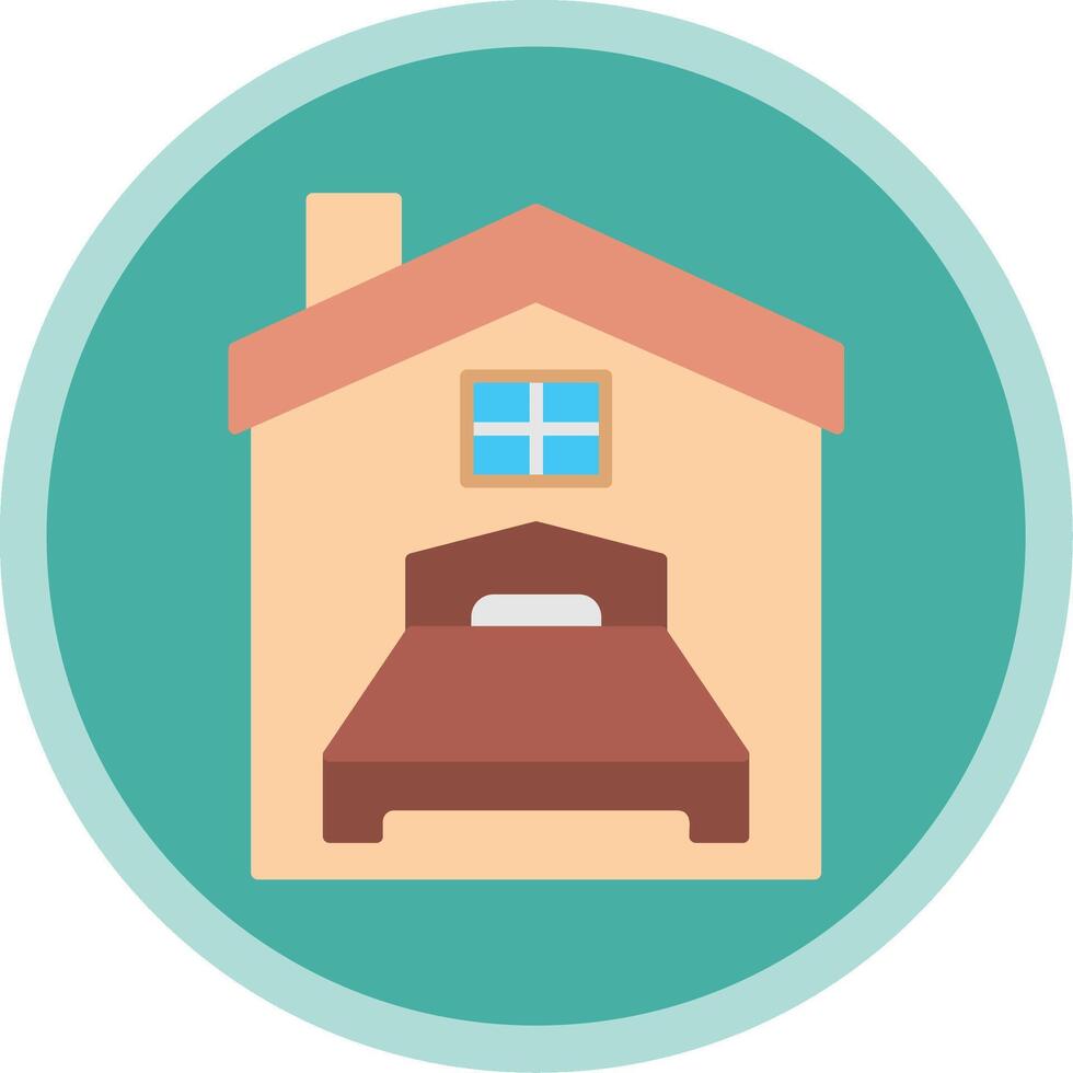 Bedroom Flat Multi Circle Icon vector