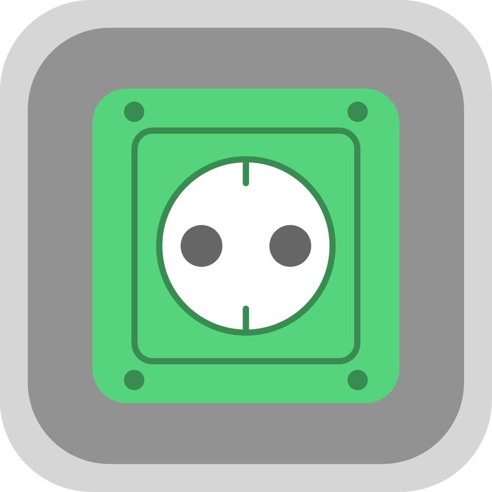 Socket Flat Round Corner Icon vector