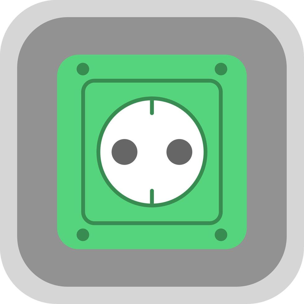 Socket Flat Round Corner Icon vector