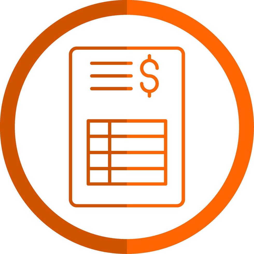 Bill Line Orange Circle Icon vector