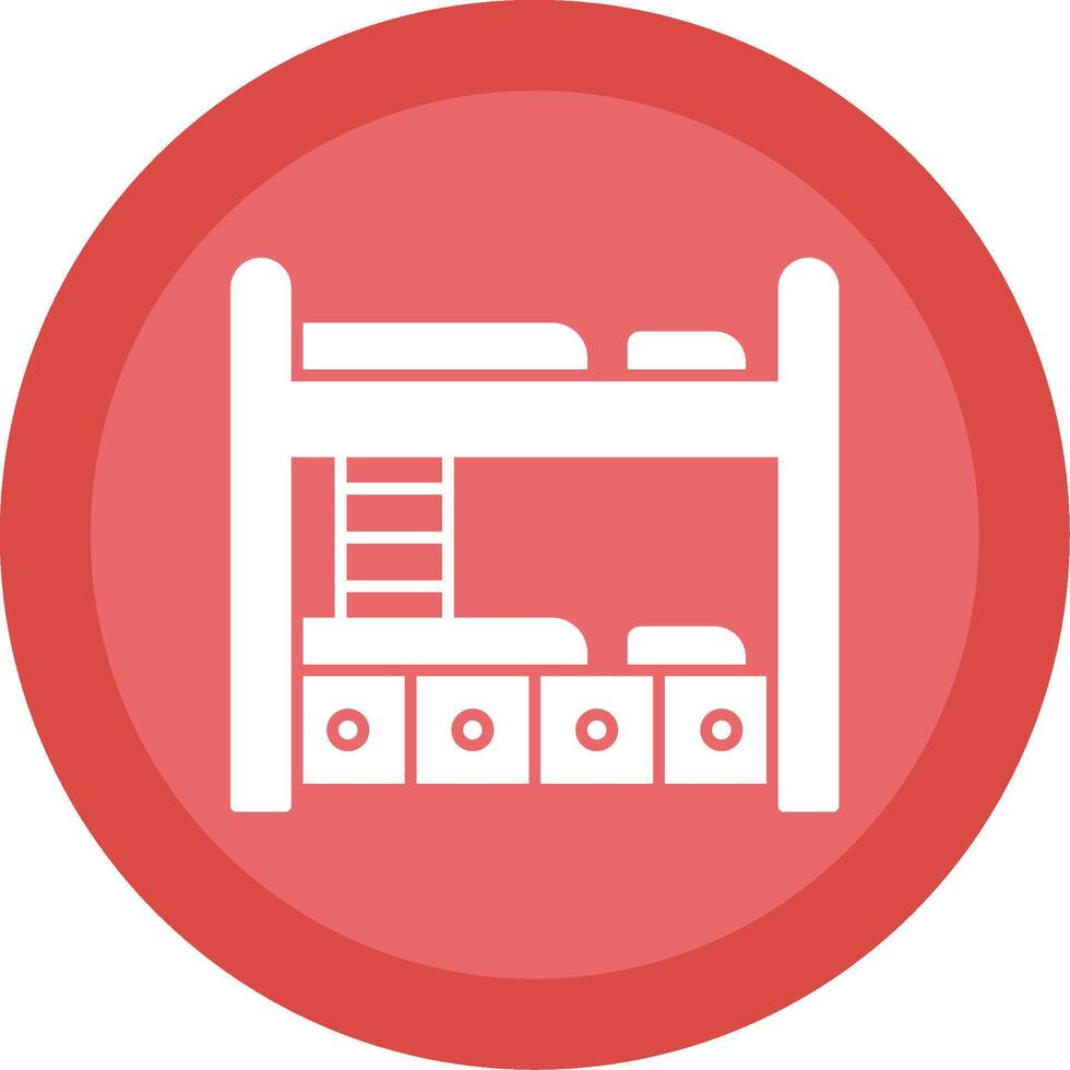 Bunk Bed Glyph Multi Circle Icon vector