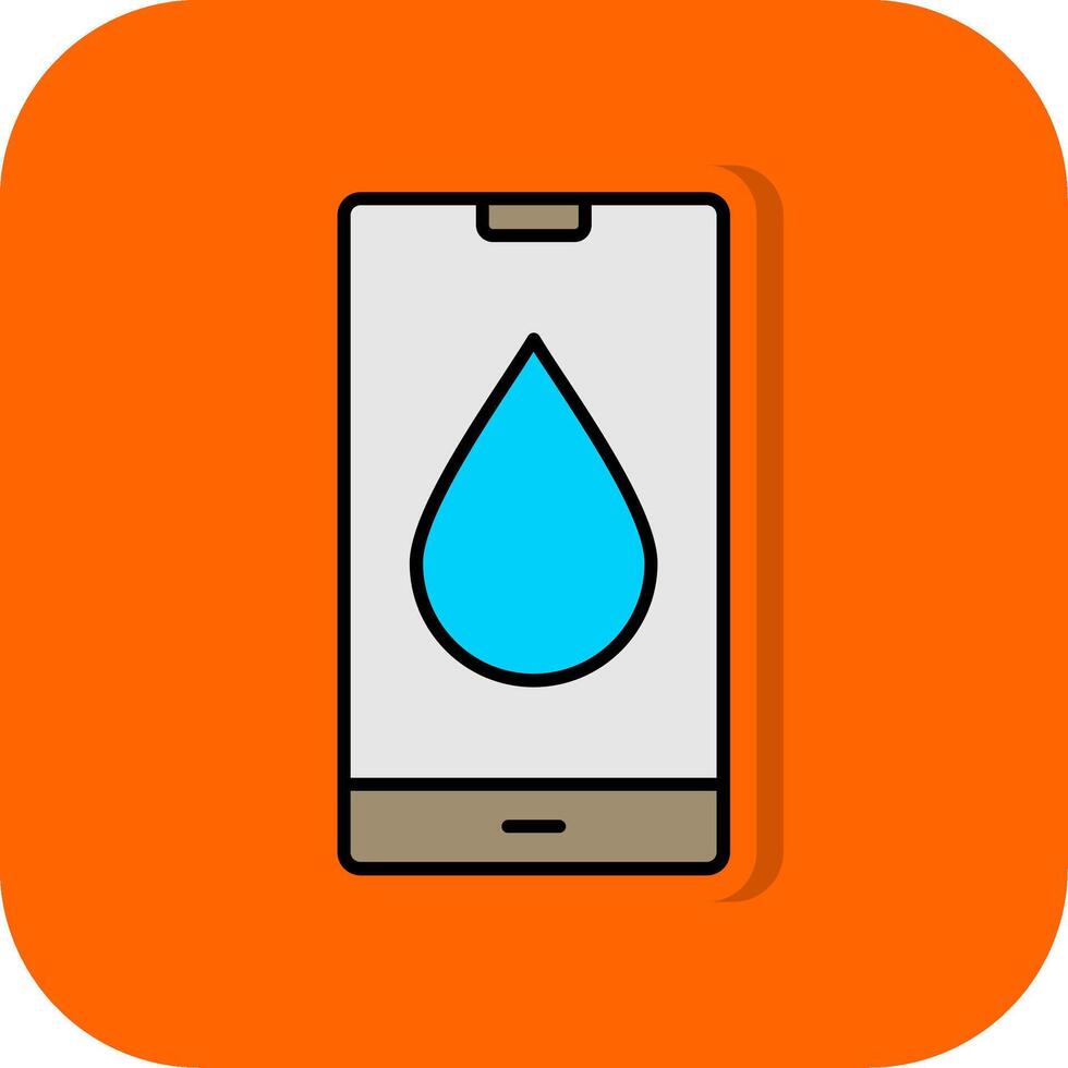 Water Drop Filled Orange background Icon vector