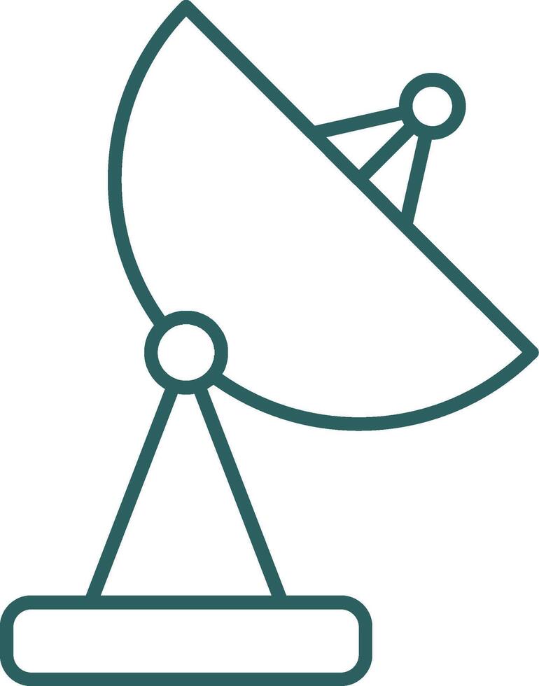 Satellite Dish Line Gradient Round Corner Icon vector