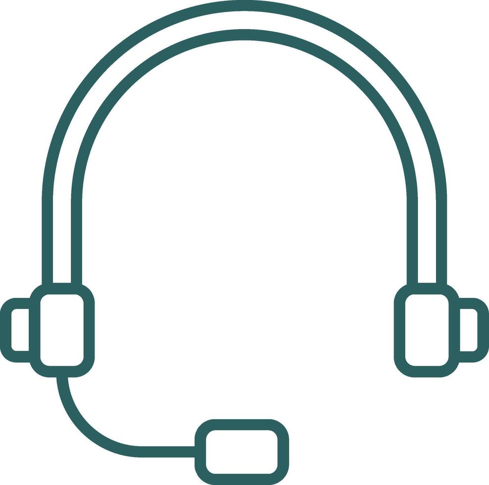 Headset Line Gradient Round Corner Icon vector