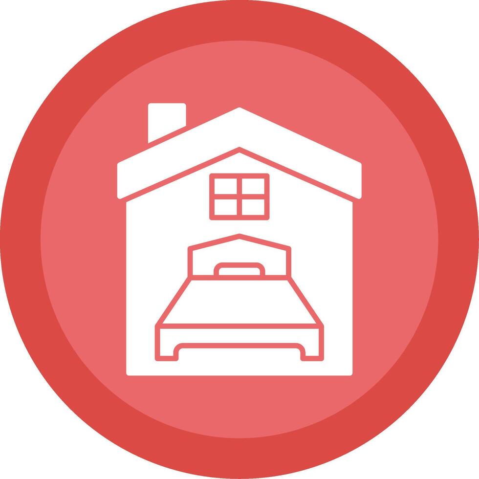 Bedroom Glyph Multi Circle Icon vector