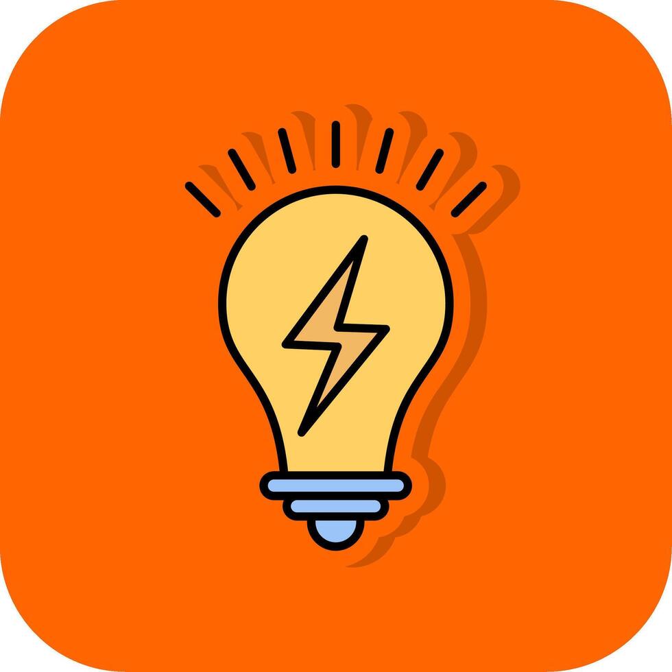 Light Bulb Filled Orange background Icon vector