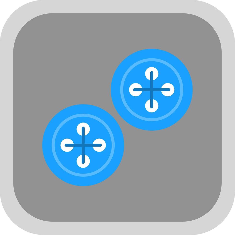 Buttons Flat Round Corner Icon vector