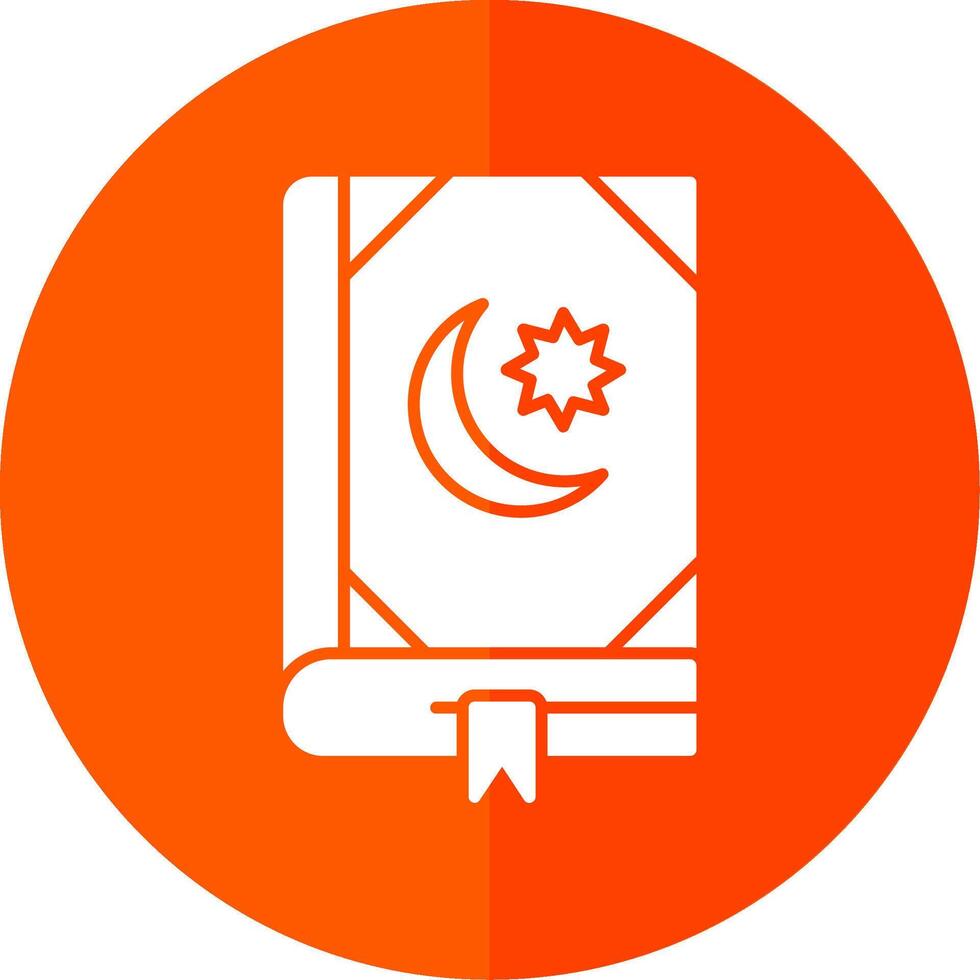 Quran Glyph Red Circle Icon vector