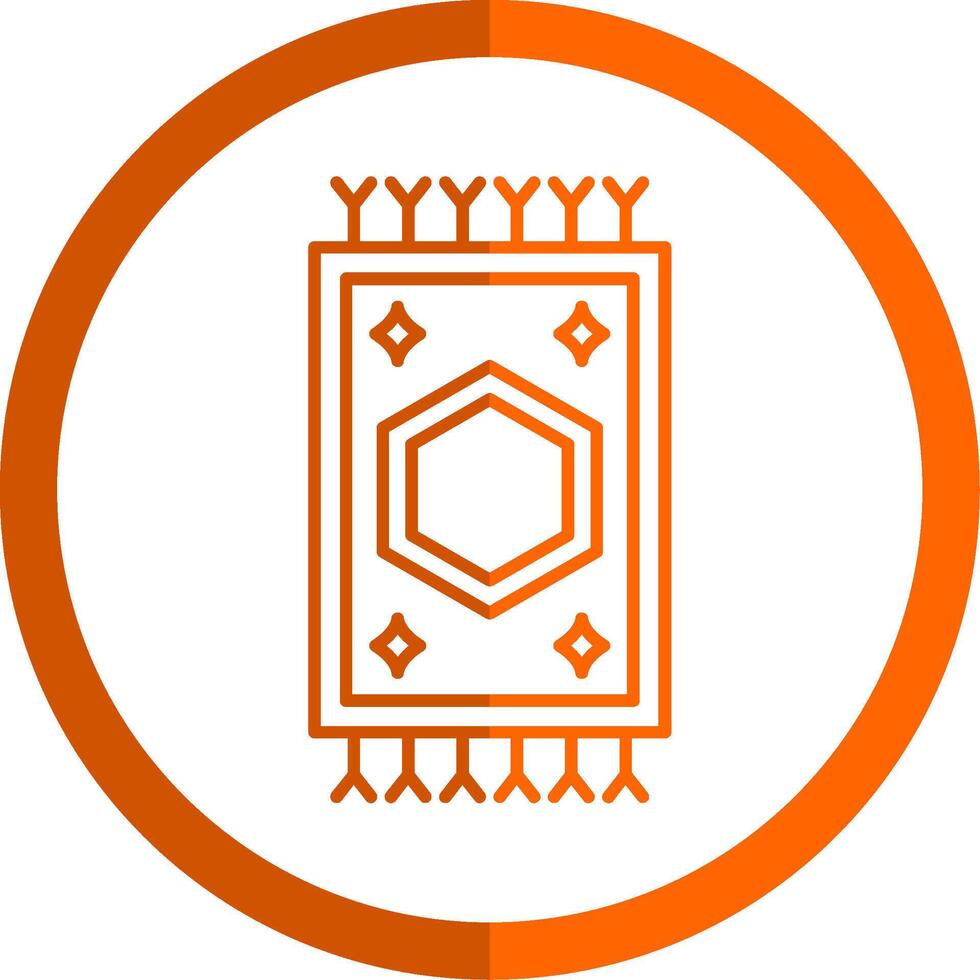 alfombra línea naranja circulo icono vector