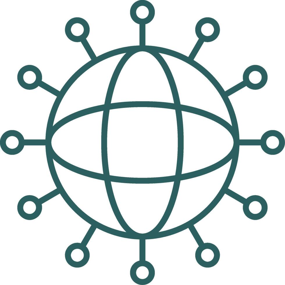 Connected Line Gradient Round Corner Icon vector