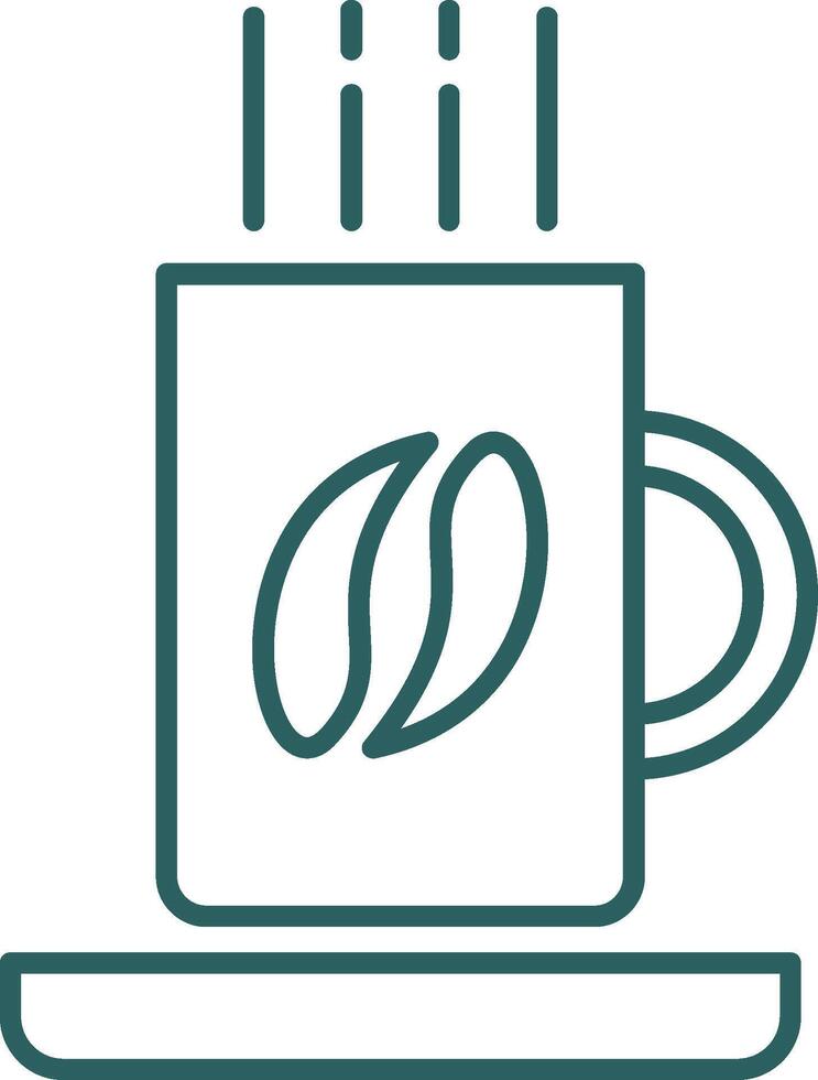 Coffee Mug Line Gradient Round Corner Icon vector