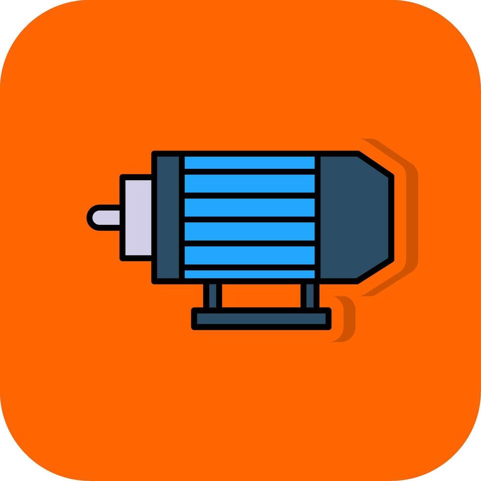 eléctrico motor lleno naranja antecedentes icono vector