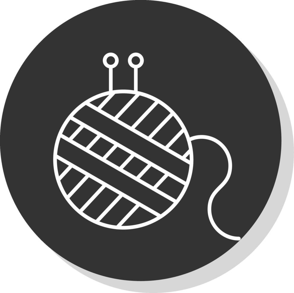 Wool Ball Line Grey Circle Icon vector