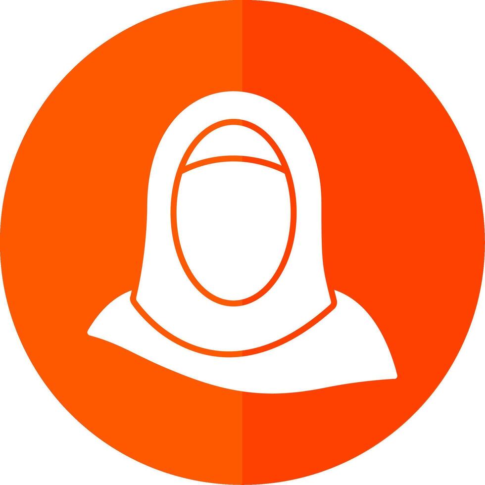 Hijab Glyph Red Circle Icon vector