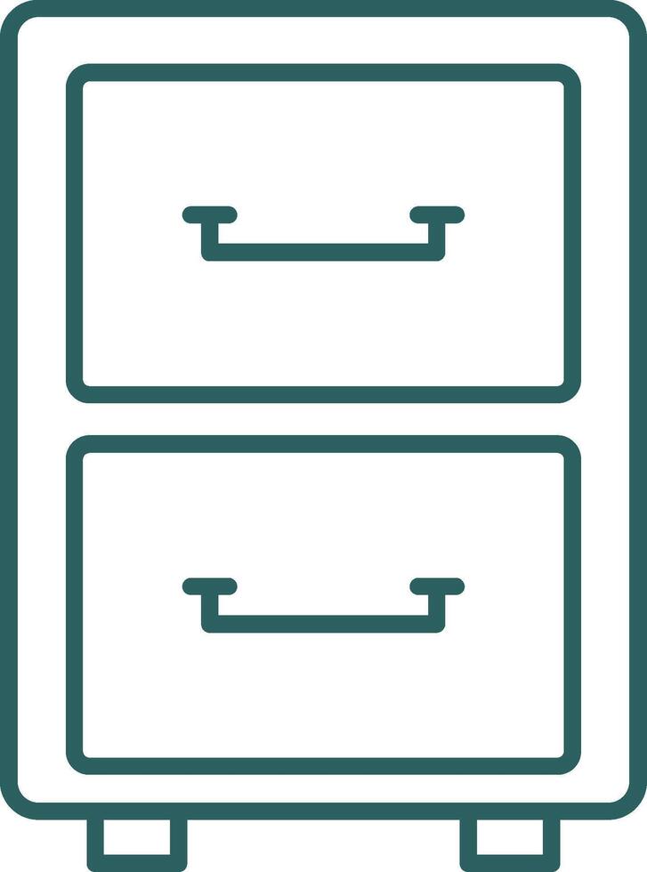 Filling Cabinet Line Gradient Round Corner Icon vector