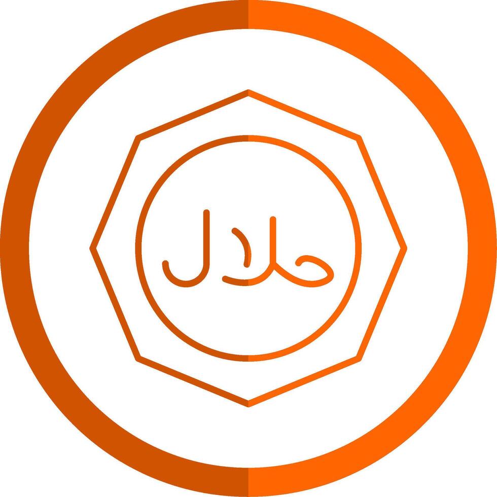 Halal Line Orange Circle Icon vector