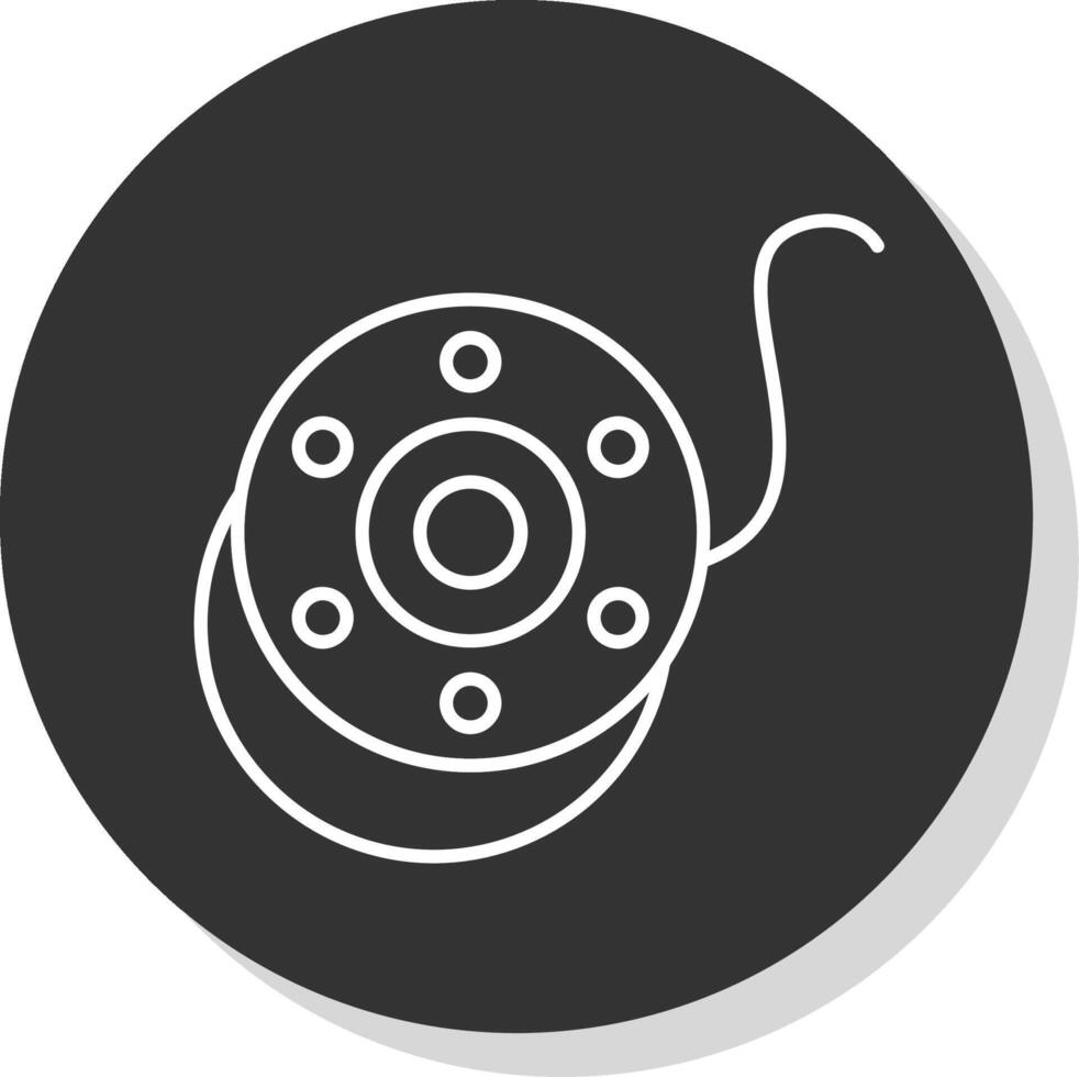 Bobbin Line Grey Circle Icon vector