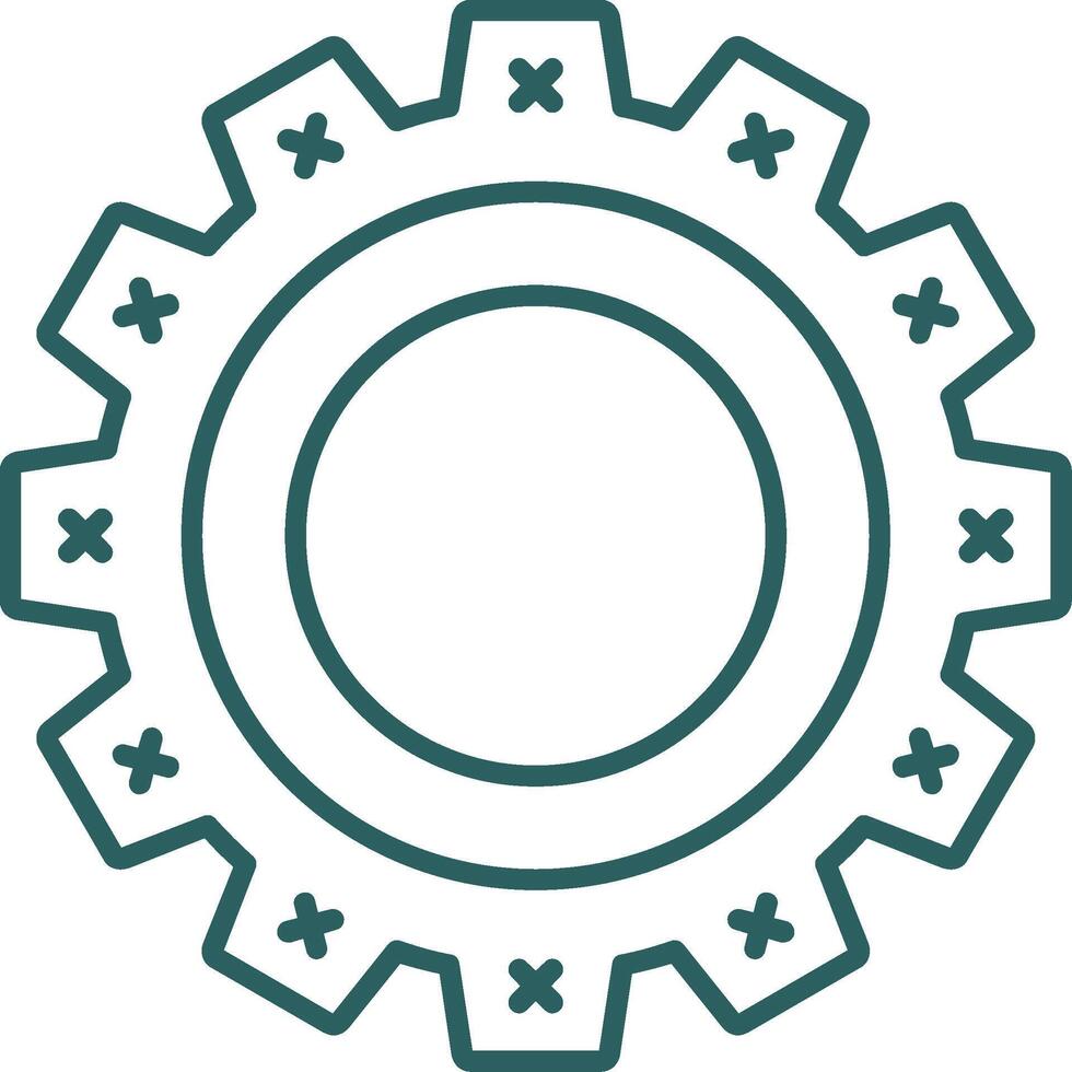 Cogwheel Line Gradient Round Corner Icon vector