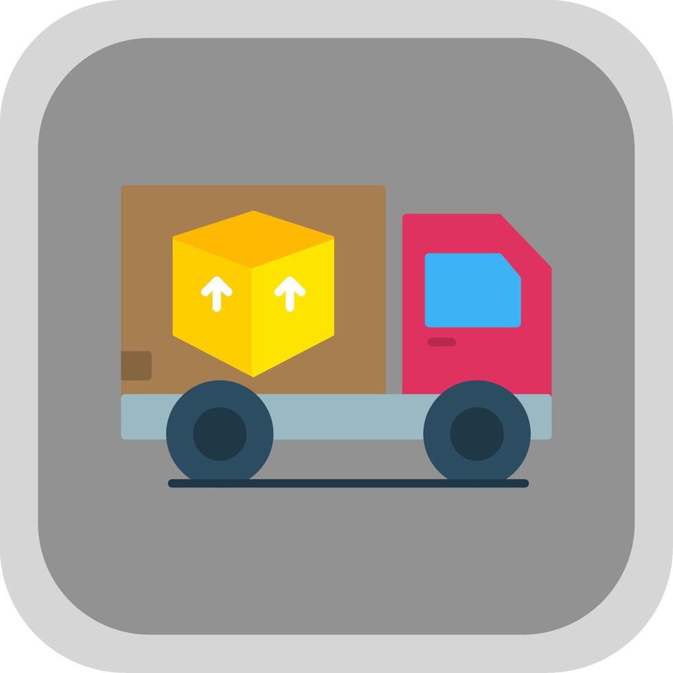 Delivery Flat Round Corner Icon vector