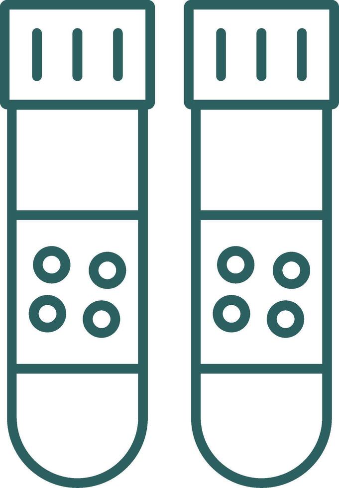 Test Tubes Line Gradient Round Corner Icon vector