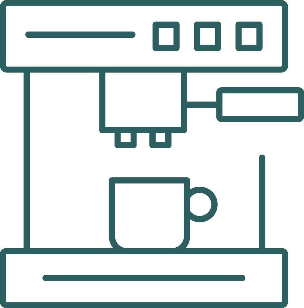 Coffee Machine Line Gradient Round Corner Icon vector