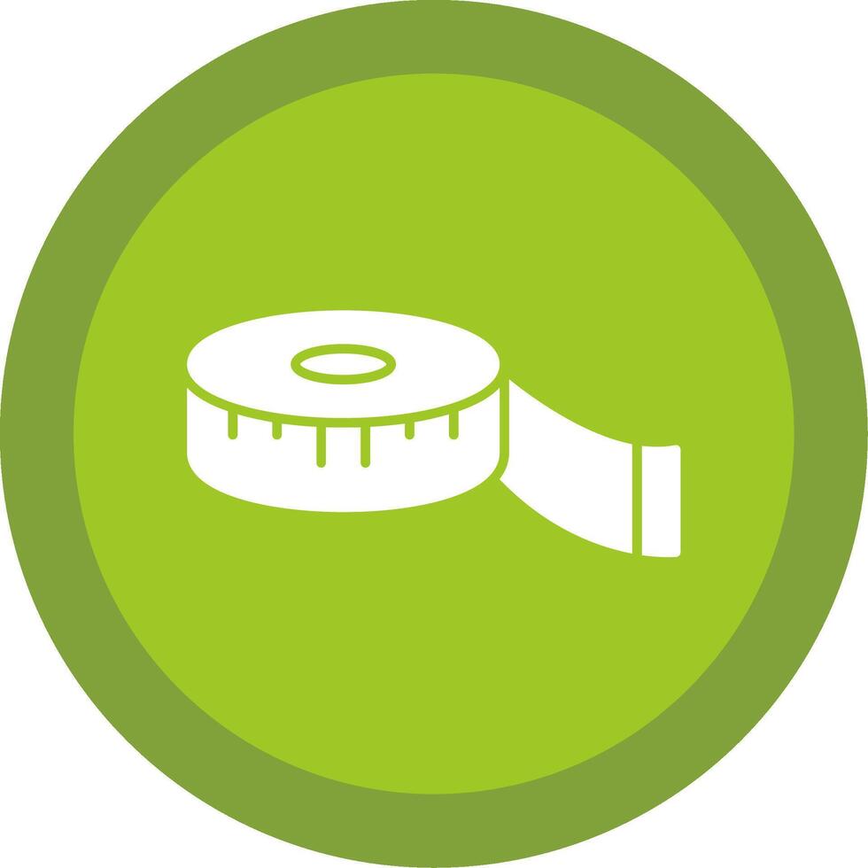 Measure Tape Glyph Multi Circle Icon vector