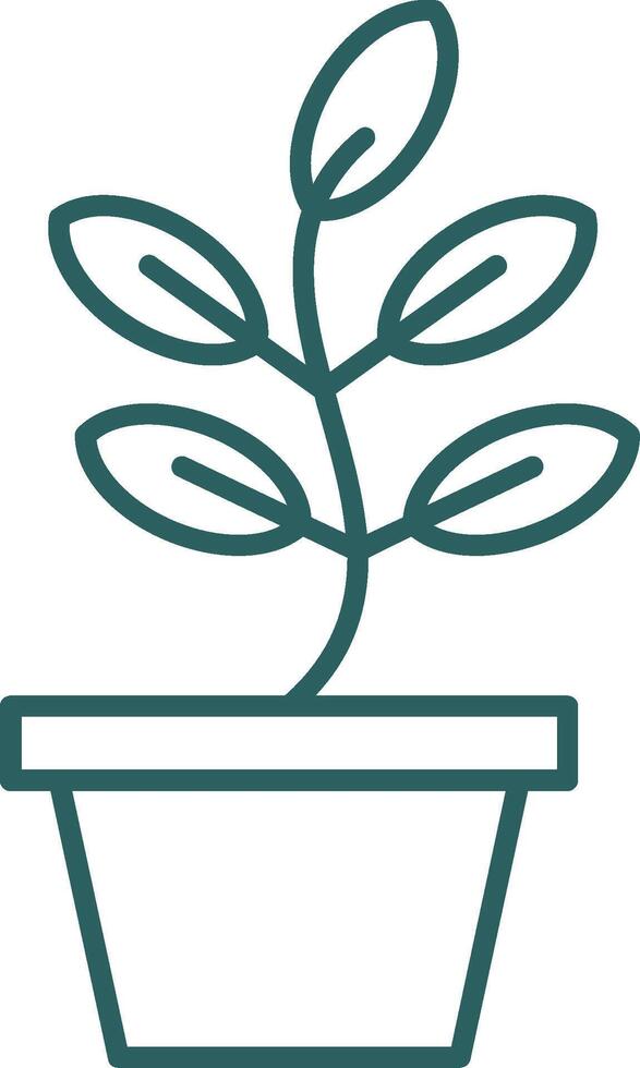 Plant Line Gradient Round Corner Icon vector