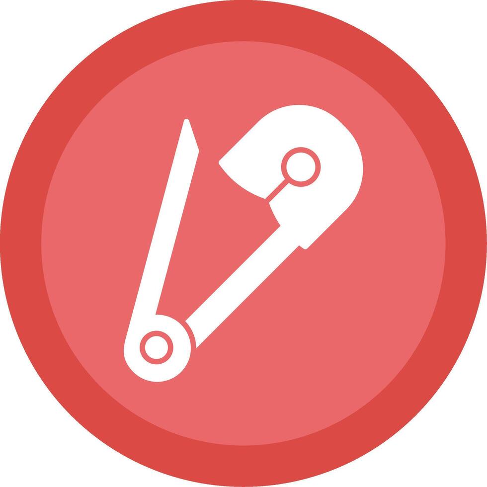 Safety Pin Glyph Multi Circle Icon vector