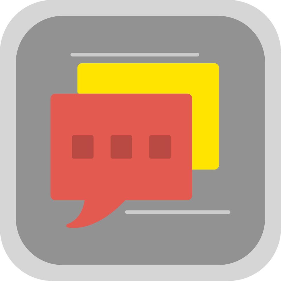 Message Flat Round Corner Icon vector