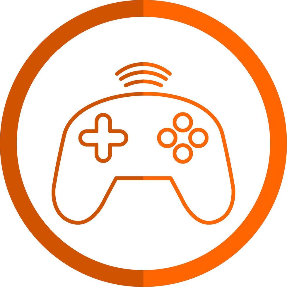 controlador línea naranja circulo icono vector