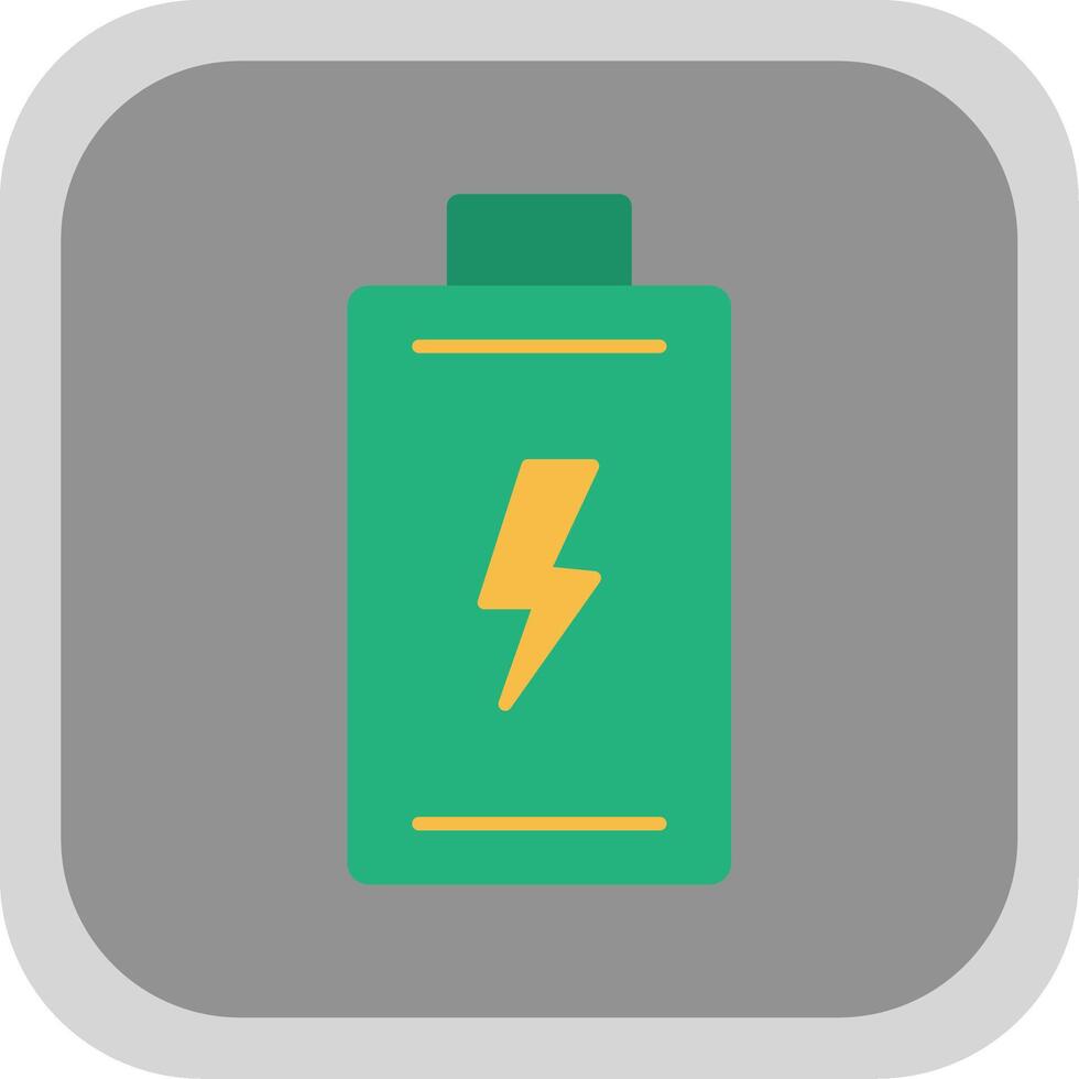 Battery Flat Round Corner Icon vector