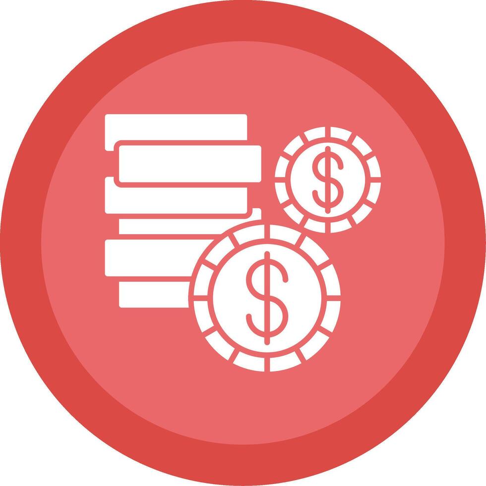 Coin Glyph Multi Circle Icon vector