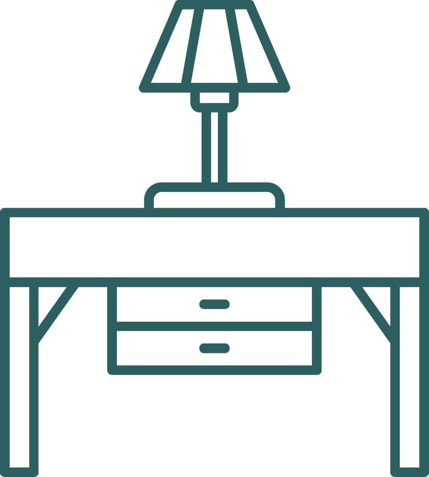 Console Table Line Gradient Round Corner Icon vector
