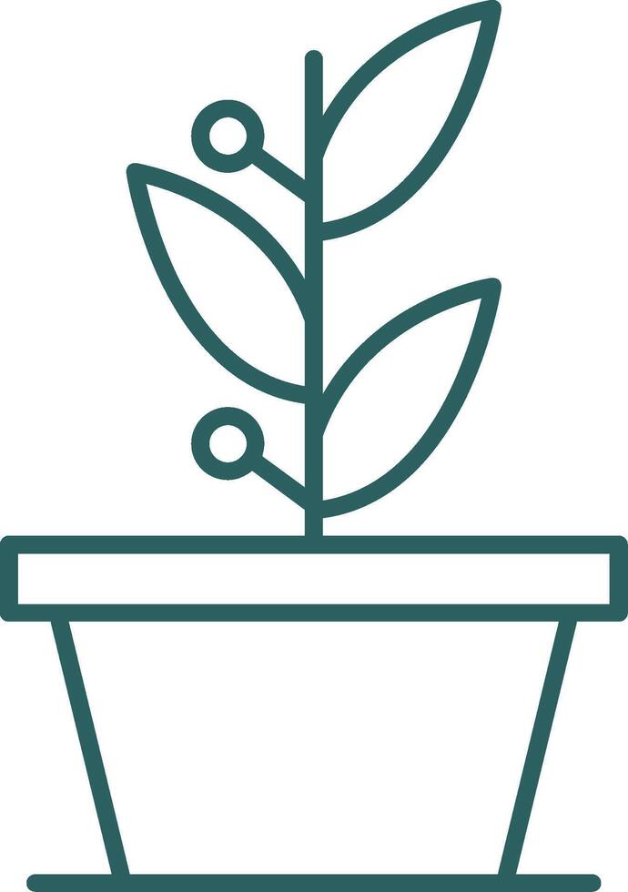 Plants Line Gradient Round Corner Icon vector