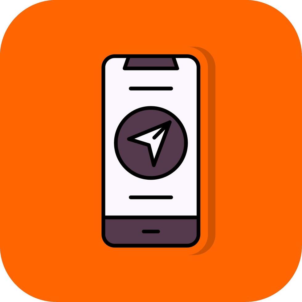 Navigator Filled Orange background Icon vector