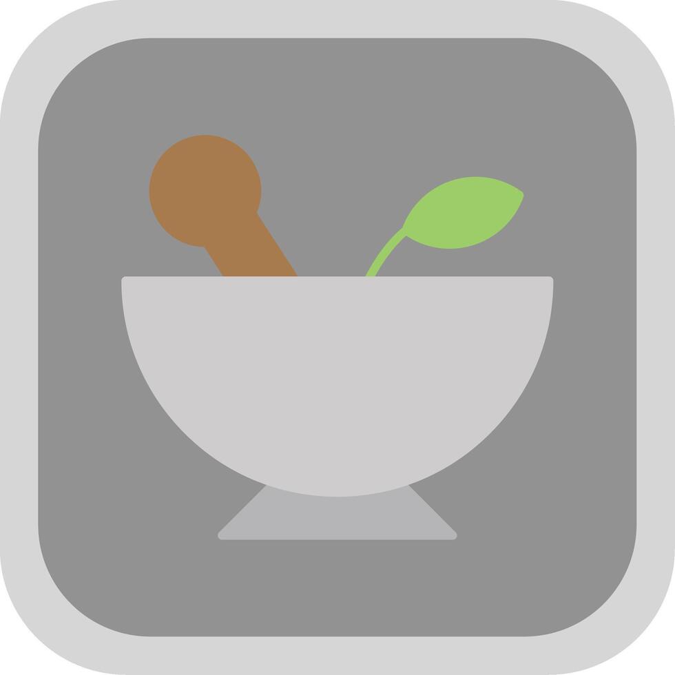 Herbal Treatment Flat Round Corner Icon vector