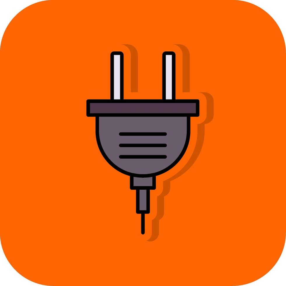 Power Plug Filled Orange background Icon vector