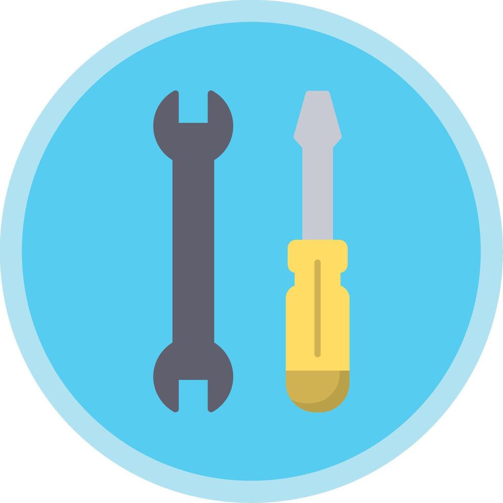 Tools Flat Multi Circle Icon vector