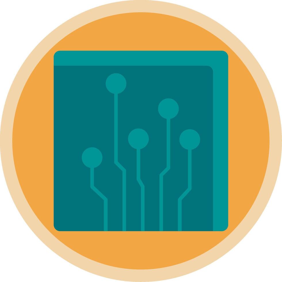 Circuit Flat Multi Circle Icon vector