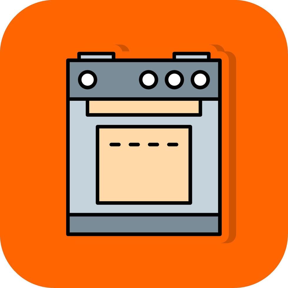 Electric Stove Filled Orange background Icon vector